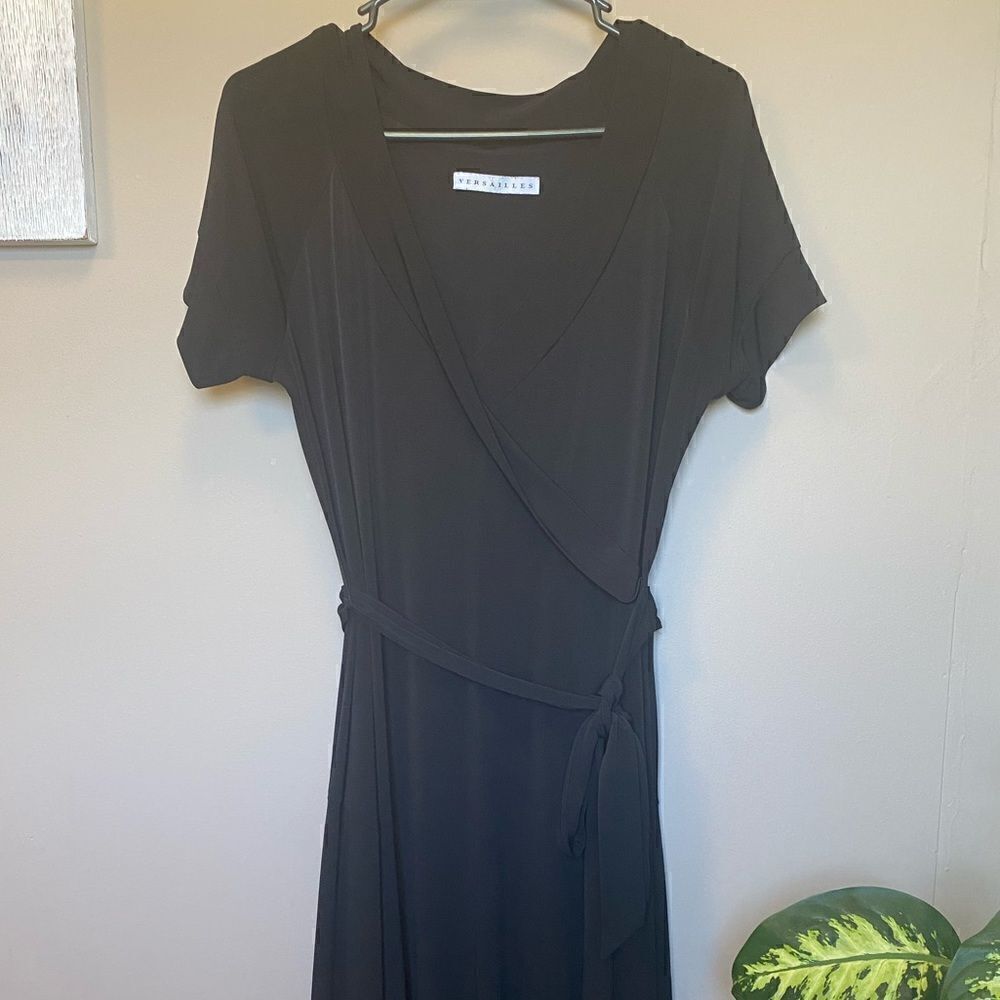 Versailles Women’s Black Swing Dress with Tie